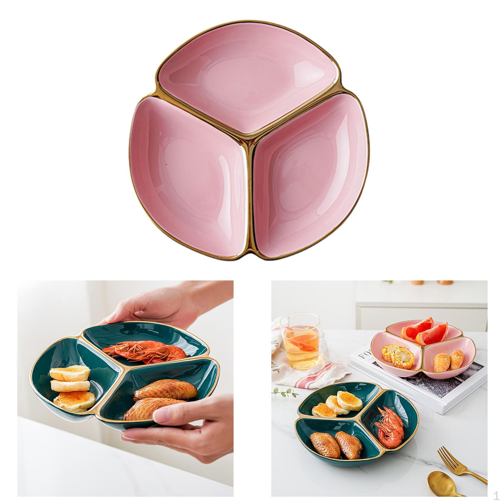 

Разделенный поднос раздела 22,9км 3 ресторана столовой посуды отделения плиты керамический