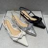 Fashion 2025 Summer Temperament Bow Design Sandals for Women Concise Lightweight Fashion Wedge Heel Shallow Mouth Comfortable Cool Pumps