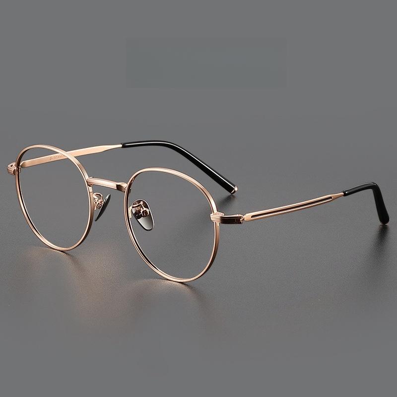 

YIMARUILI Retro Round Prescription Glasses Men And Women Myopia Hyperopia Progressive Anti-Blue Light Photochromic Eyeglasses Single Version&1.56&None розового золота