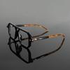 Nicht polarisierte Herren Stilvolle Blaulichtbrille - Großes Gestell, Doppelbrücken-Design mit Nietendetail, Vintage Quadratische Computerbrille