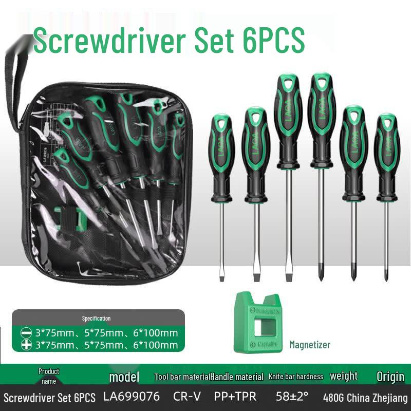 LAOA 6-Piece Chrome Vanadium Steel Screwdriver Set