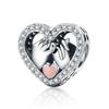WOSTU Hot Selling Copper DIY Charms Heart Bead White Gold Plated Bird Pet Lotus Pendant Fit Original Bracelet Neckalce Wholesale