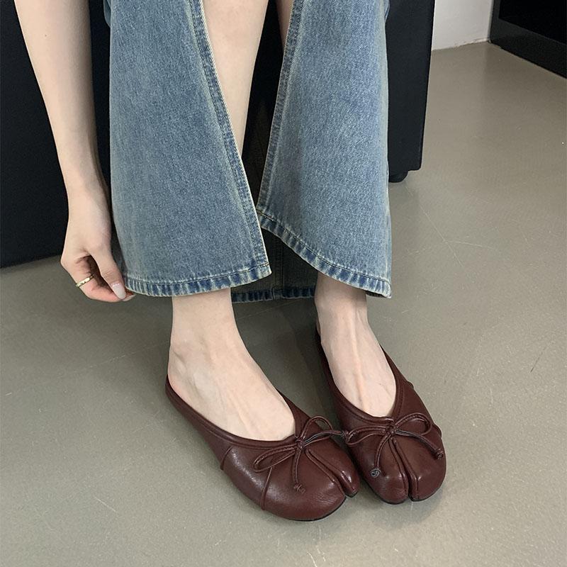 Fashion Fashion Butterfly-Knot Ladies Flats Slippers Shoes Female Shallow Footwear Strange Toe Women Flats Slippers Mules Shoes