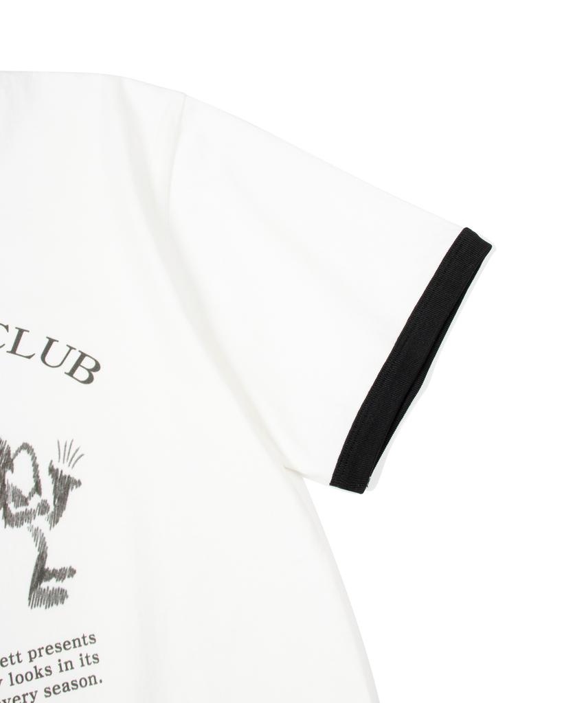 FALLETT Art Club Ringer Short Sleeve T-Shirt White