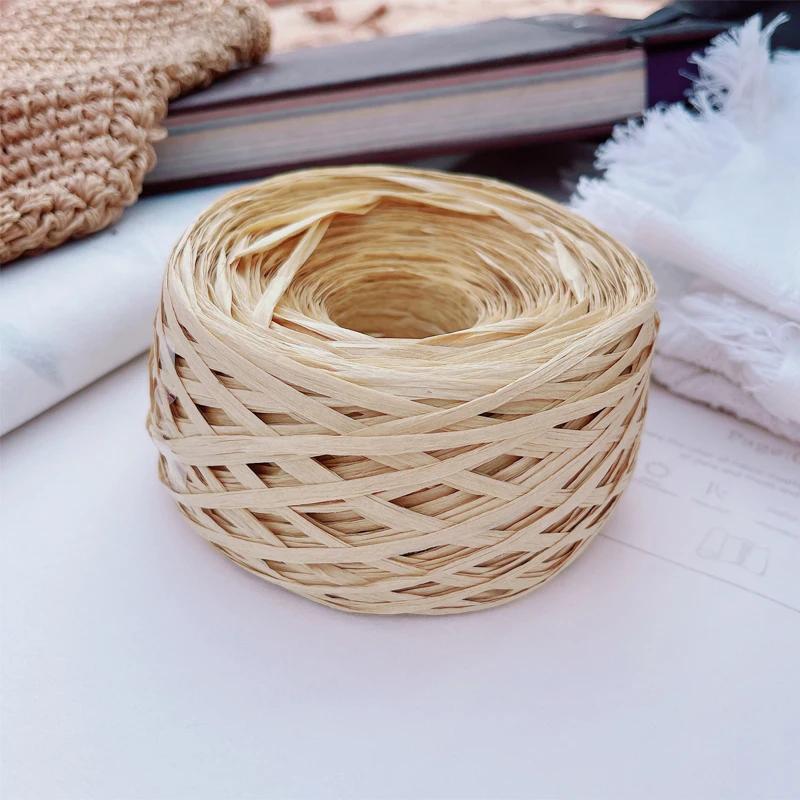 180m Raffia Yarn Paper Grass 100g/pcs for Knitting and Crochet Handmade Diy Straw Hat Bag Doll Slippers Weave Soft Yarn Thread