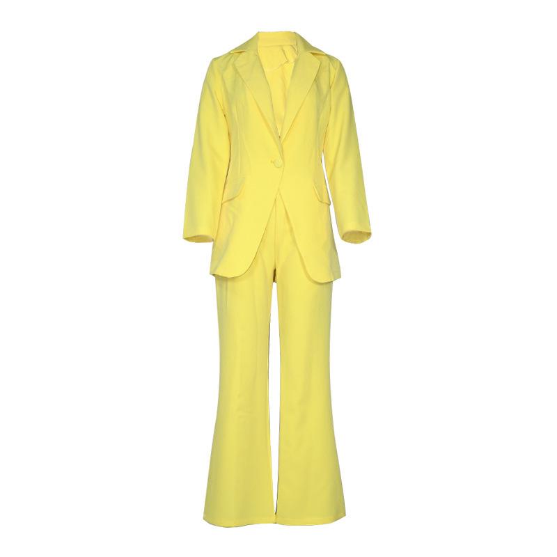 Autumn 2025 Women's Fashion Long Sleeve Suit & Straight Leg Pants Set