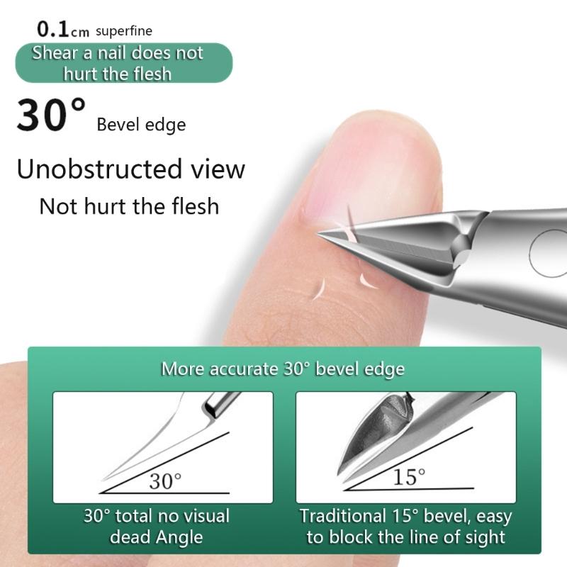 Ergonomic Stainless Steel Toenail Clippers Ingrown Nails Cutter Dead Skin Remover for Thick Nails and Calluses