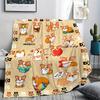 Cute Corgi Blanket Puppy Pattern Blanket Soft Flannel Blanket For Children Adult Gift Blanket