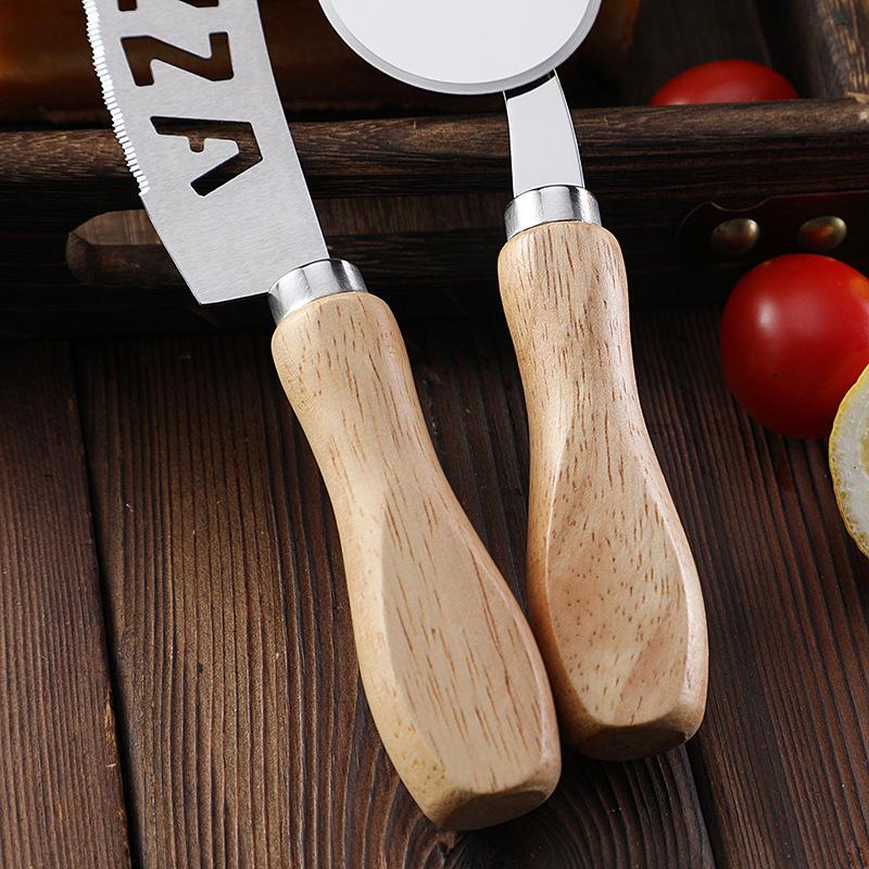 Taglia Pizza in Acciaio Inossidabile Manico in Legno Taglia Pasta per Dolci Accessori da Forno Ruota Tagliente Affettatore Accessori da Cucina Paletta
