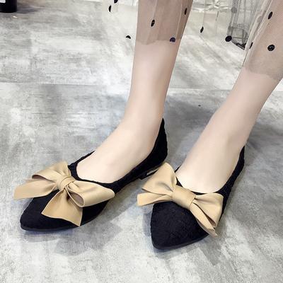 Fashion Casual Woman Shoe Bow-Knot Pointed Toe Shallow Mouth Soft Patent Leather Ballet Flats Female Footwear Butterfly Moccasin New