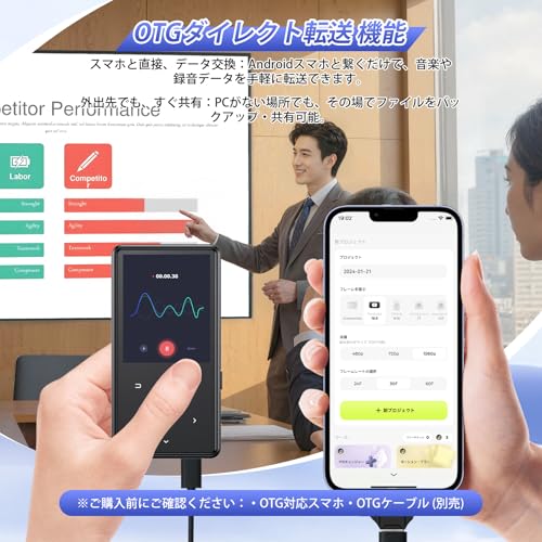 [2025 Neues beliebtes Modell] MP3-Player mit 64 GB integriertem Bluetooth 5.2, 128 GB erweiterbar, Hi-Fi verlustfreier Klang, Aufnahme, integrierter Lautsprecher, ultraleicht