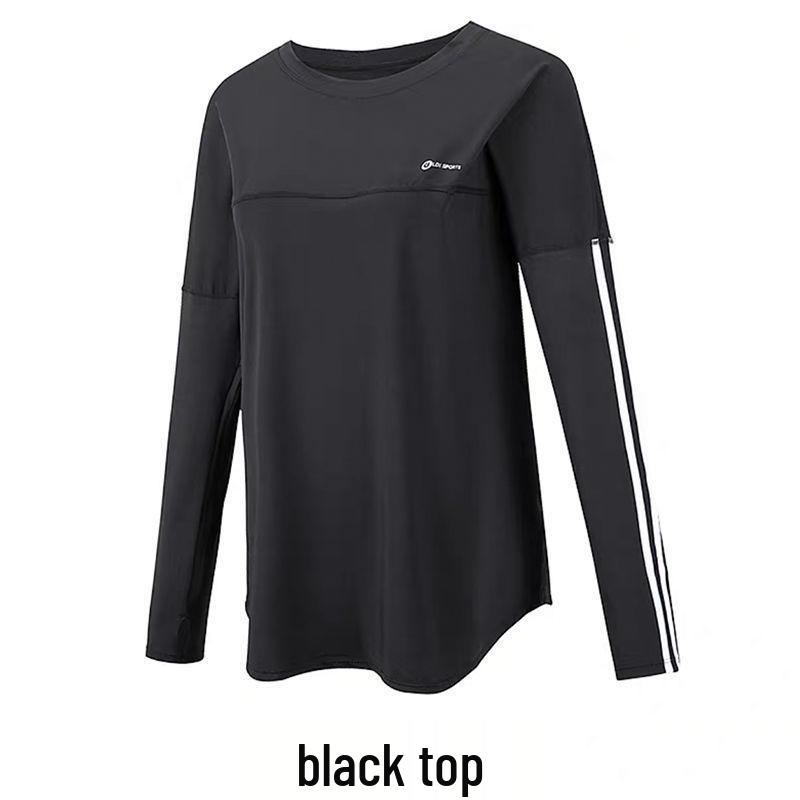 

Женская спортивная одежда больших размеров с быстрой сушкой: Топ с длинным рукавом и свободные брюки для бега и йоги весной/осенью L 105-125 jin