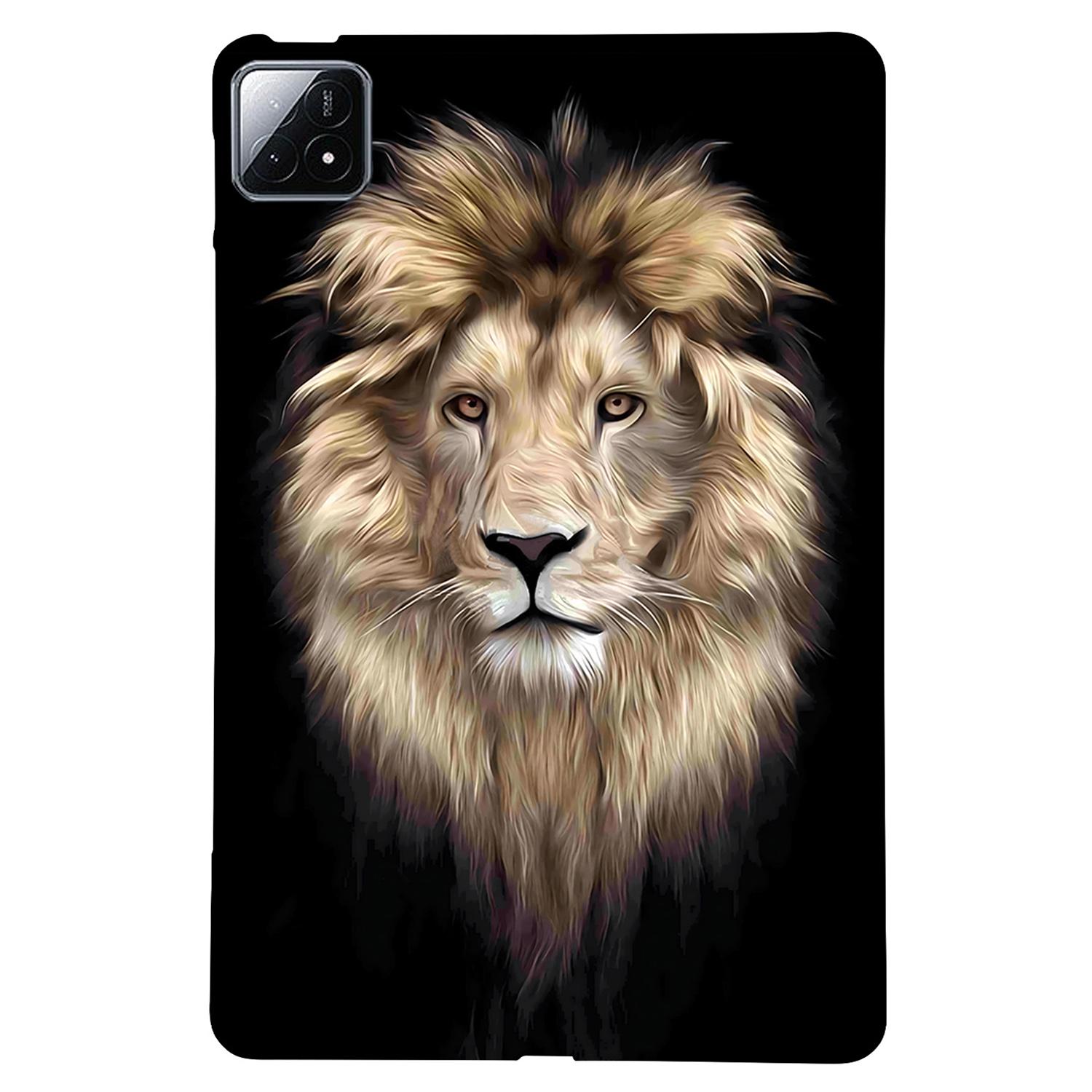 

Для Xiaomi Pad 6S Pro 12.4 ТПУ Чехол С Принтом Тонкая Защитная Накладка для Планшета Lion