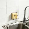 Sponge Rack Rustproof Stainless Steel Sponge Holder with Strong Adhesive No Punch Quick Drain Organizer for Kitchen Sink