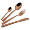 Steel and copper cutlery set for 6 people, 24 pieces.