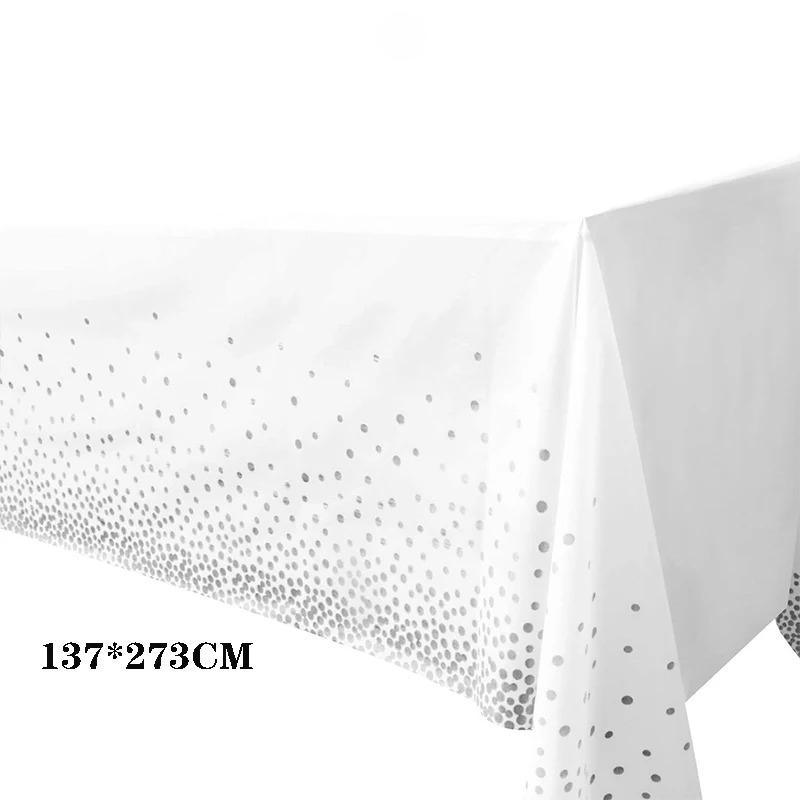 5PCS Disposable Tablecloth Party Rectangle Bronzing Waterproof Table Cloth for Wedding Birthday Party Christmas Home Decor