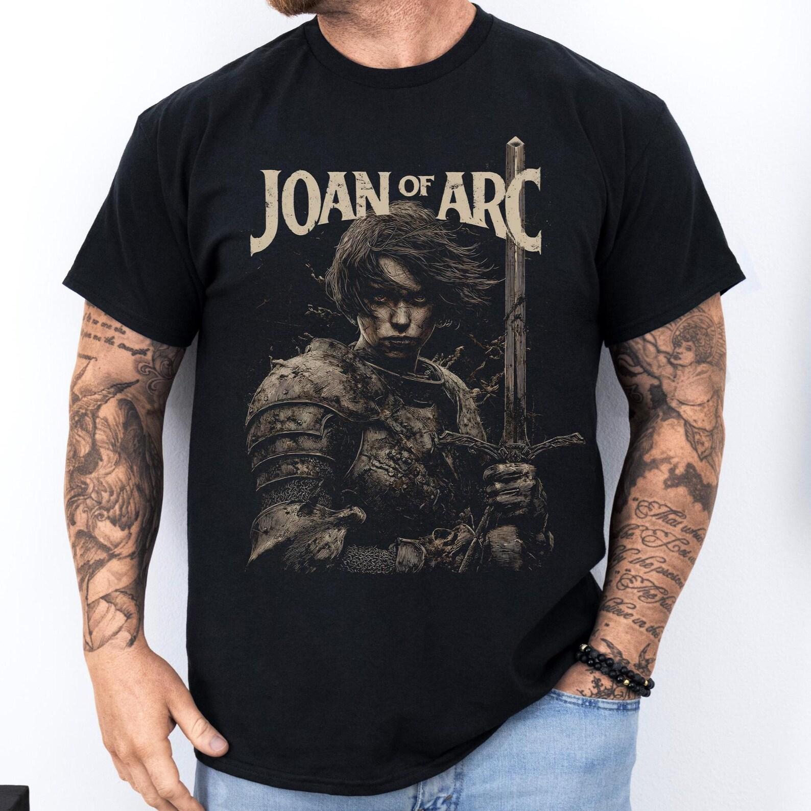 Joan of Arc Shirt: Dark Feminine Gothic T-Shirt | Medieval Witchy Tee | Pagan Warrior Top XL