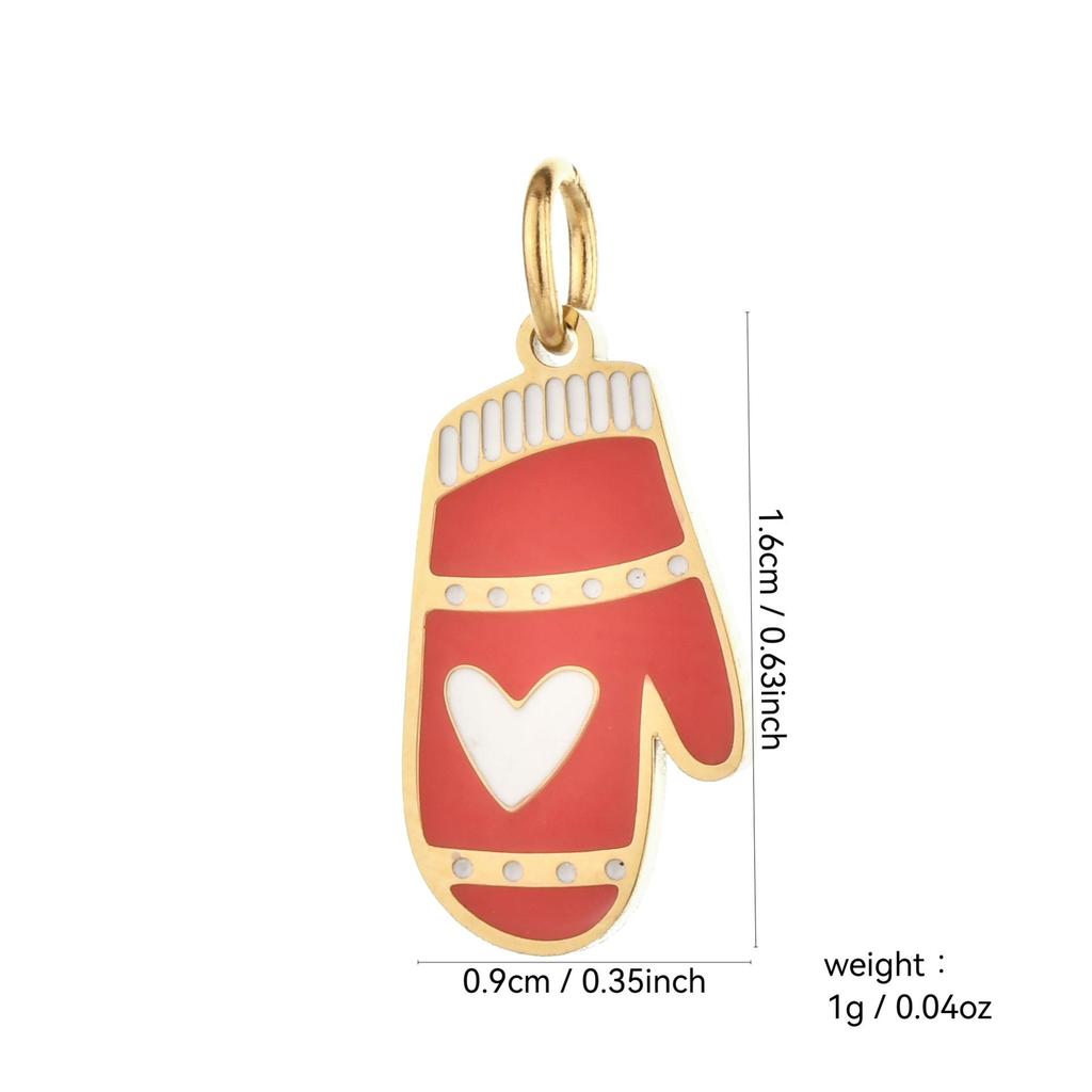 Weihnachts-Schlüsselanhänger aus Edelstahl mit Anhängern von Weihnachtsmann, Schneemann, Glocke und Elch