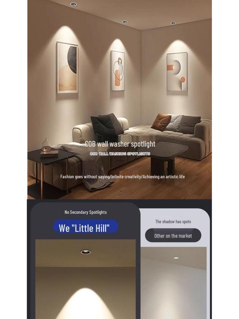 Adjustable Angle Anti-Glare Recessed Spotlight for Guest Rooms and Corridors