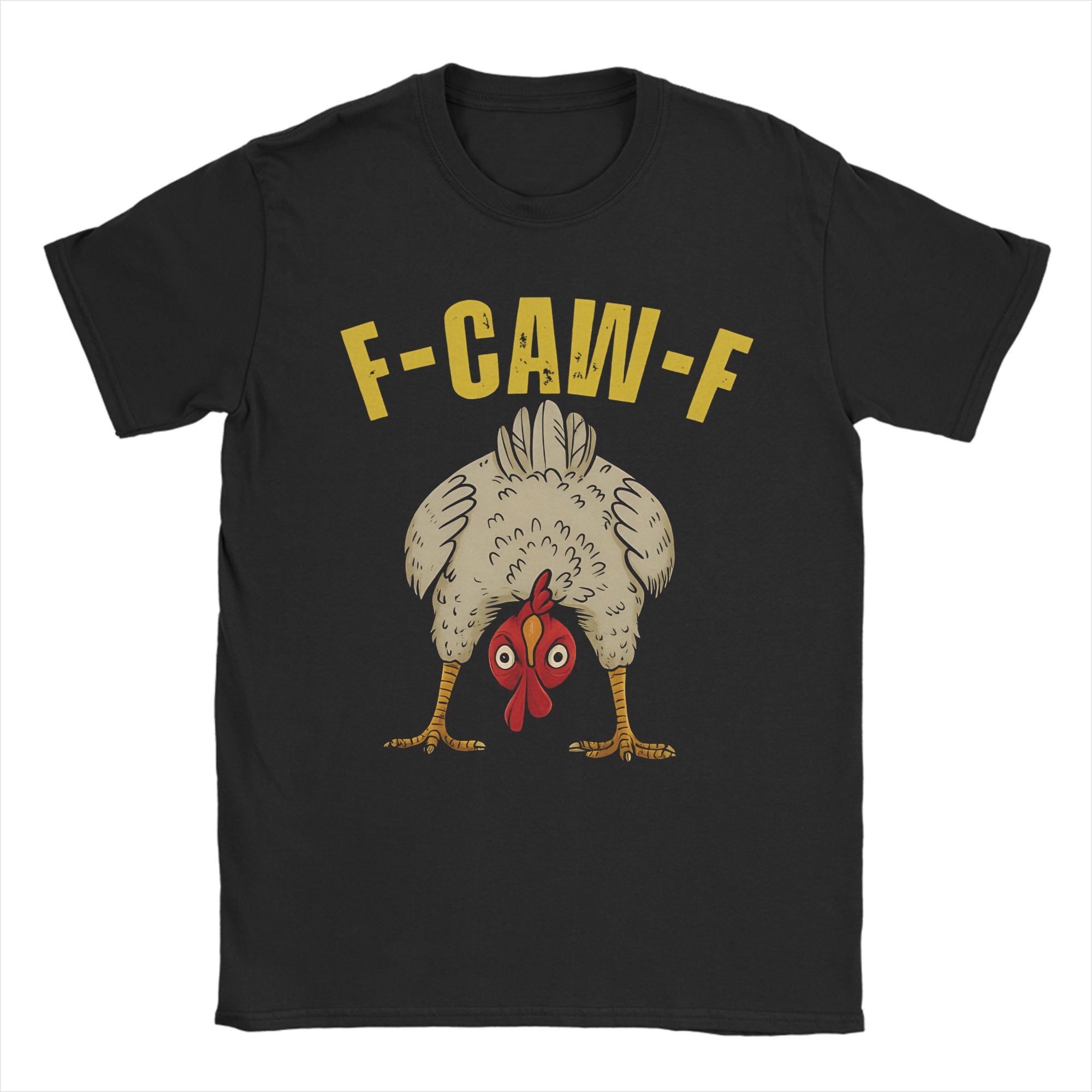 

European and American Funny Cartoon Big Rooster Letter Largesized Pure Cotton Shortsleeved Tshirt for Both Men and Women S