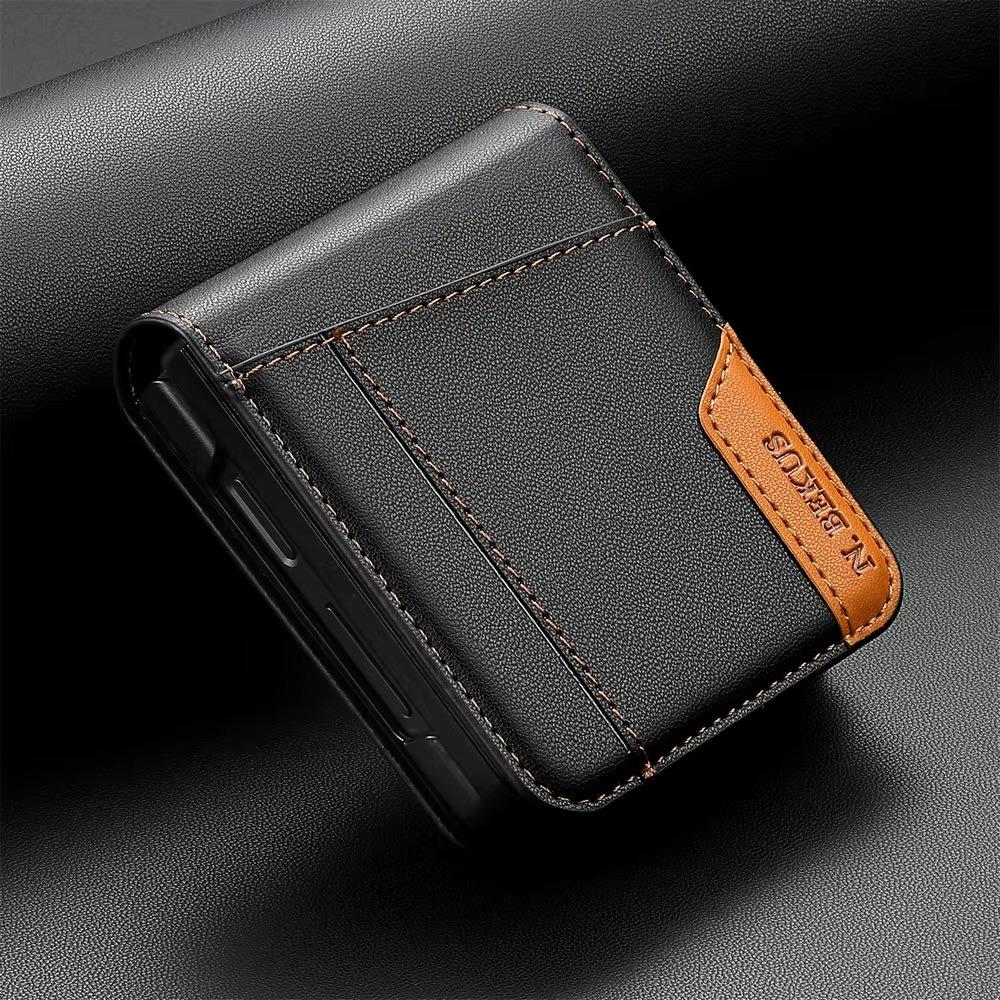 Business Leather Wallet Card Holder Magnetic Bag Phone Case For Samsung Galaxy Z Flip 7 FE 5G Flip 6 ZFlip 5 4 3 Flip7 Flip6