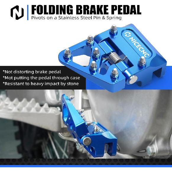 NICECNC Motorcycle Brake Pedal Lever Tip Collapsible Compatible with Yamaha YZ250 1997-2024 YZ250F 2001-2005 YZ250X 2016-2023 YZ125 1997-2024 YZ125X