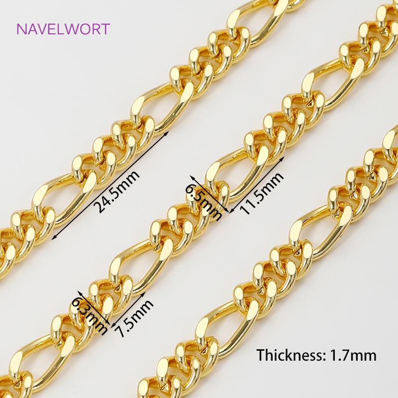 1 Meter 18K Gold Plated Brass Bulk Chains For Needlework,Decorative Chain For Jewellery,DIY Handmade Necklace Bracelet Finding