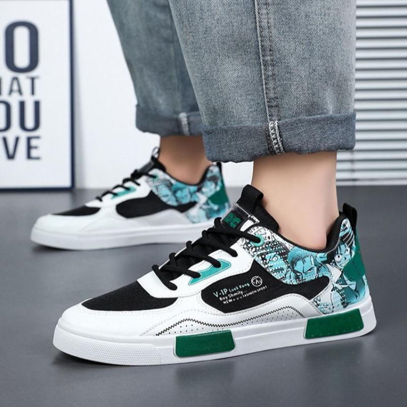 Fashion Trend Men Flat Shoes Summer Breathable Men Leather Low-top Casual Shoes Fashion Man Jogging Sport Shoes Sneakers Tenis Masculino