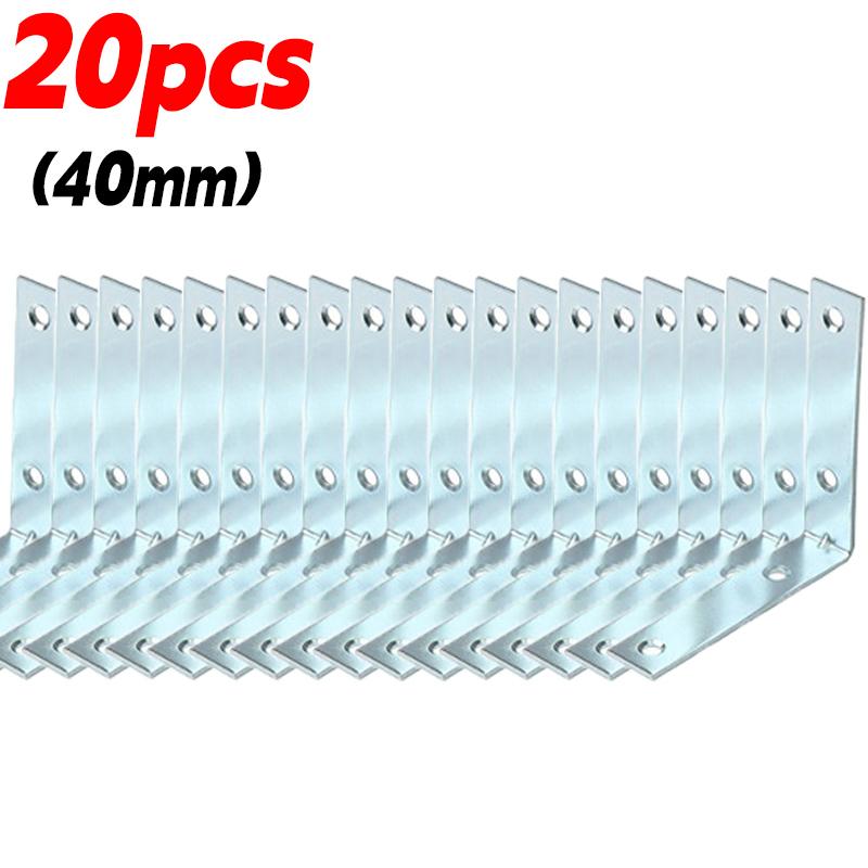 25/60mm 90 Degree L Joint Brackets Furniture Wood Shelf Door Cabinet Fastener Universal Stainless Steel Brace Joint Hardware