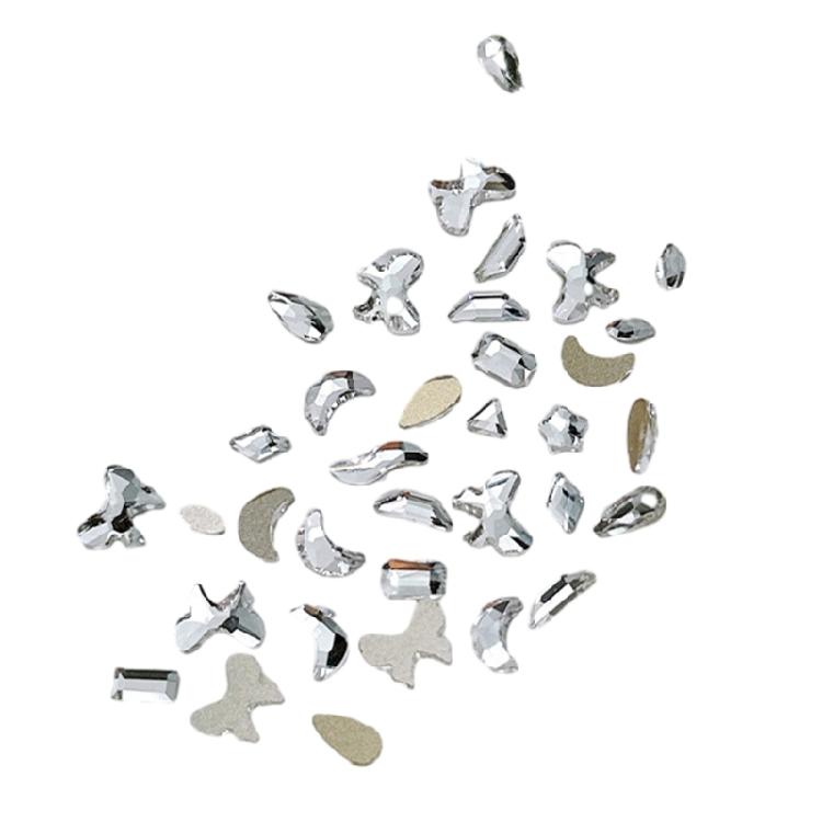 100Pcs Mixed Glass Crystal Hybrid Diamond Rhinestones Nail Art Decorations