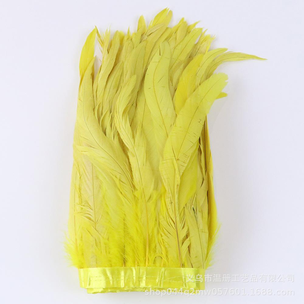 25-30Cm Dyeing Purple Tail Cloth Edge Clothing Accessories Pendant Handicraft Material Chicken Feather Cloth Belt Diy