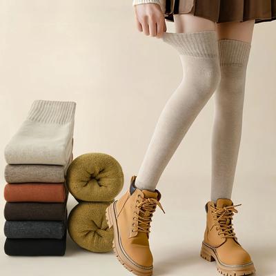 1 Pair Autumn and Winter Fashion Over Knee Warm Sock 50CM Thigh High Long Loose Boot Socks Leg Warmers Set for Women