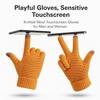 Winter Cute Plush And Thick Double-layer Cycling Cold-proof Tap  Screen Plush Knitted Warm Gloves