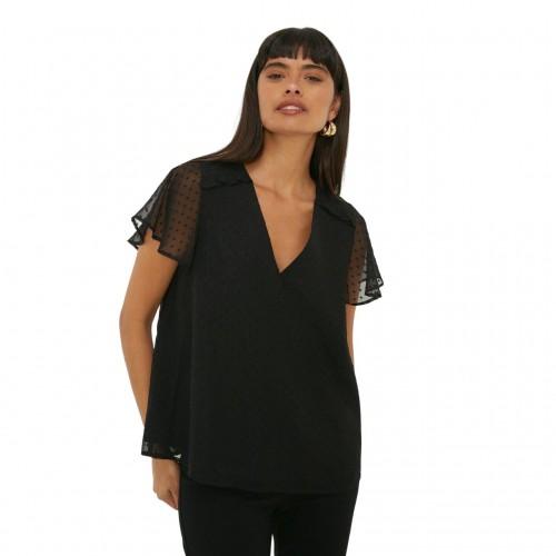 Dorothy Perkins Womens/Ladies Dobby Chiffon Angel Sleeve Blouse 10 UK noir
