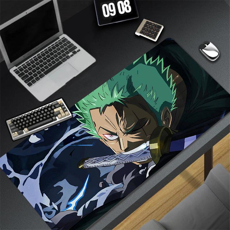 Anime HD Print Mouse Pad Gaming Dragon Mousepad Rubber Computer One Piece Zoro Mouse Mat Gamer Accessories Nonslip Keyboard Pad