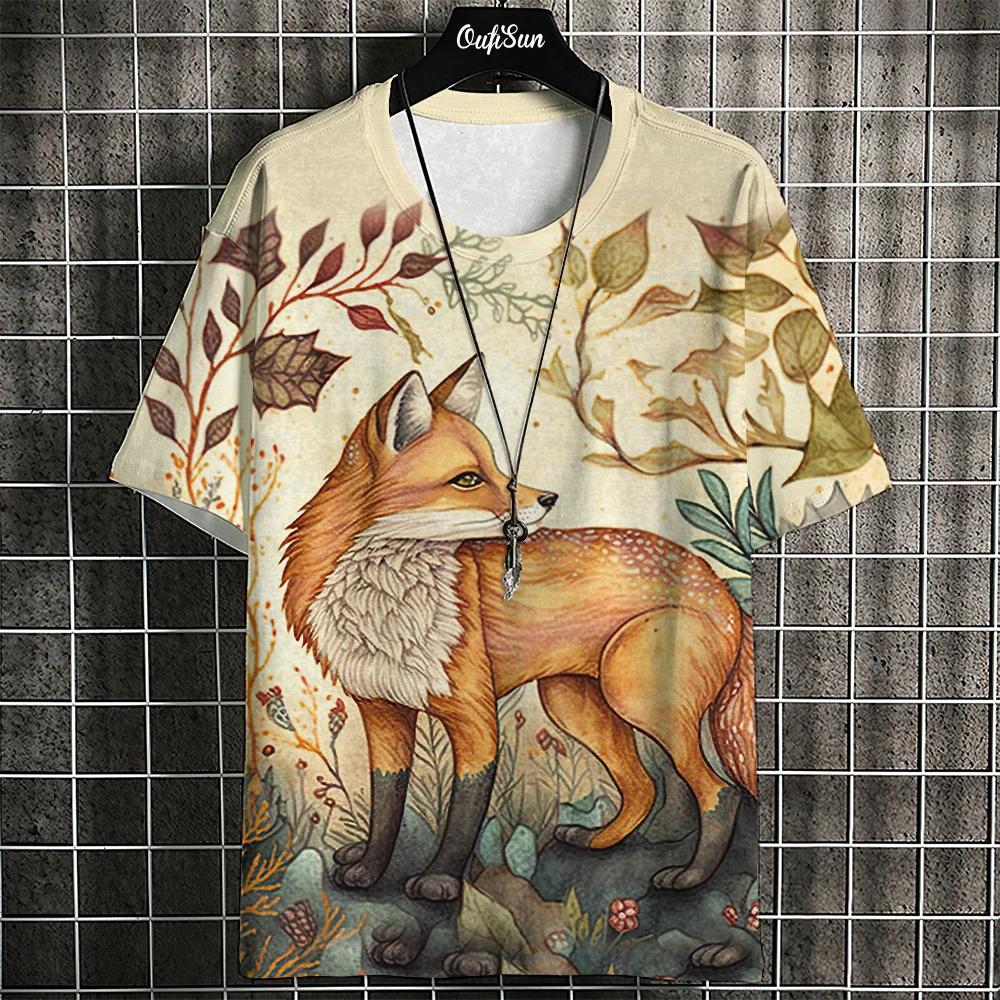Summer short sleeve printed T-shirt for men's O-neck pullover fashion street clothing fashion Men's clothing