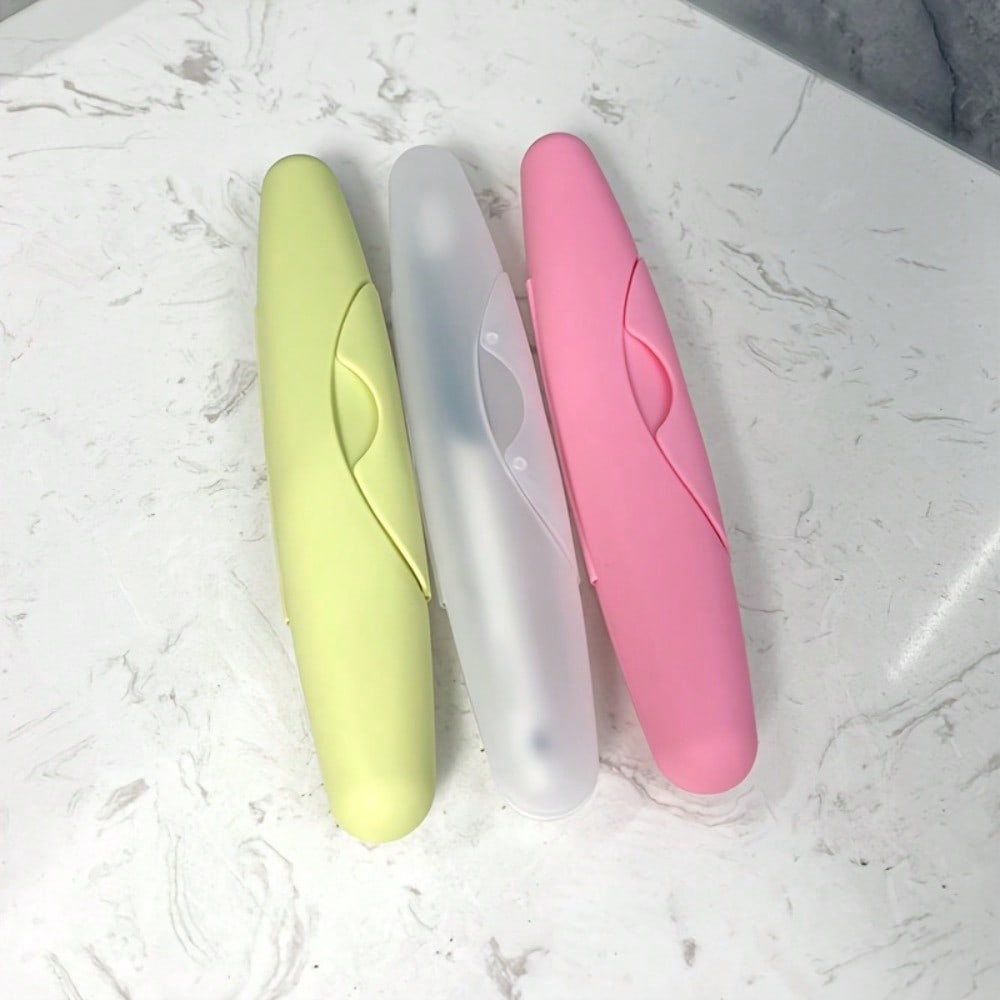 A Single Portable Toothbrush Case That Is Dust-Proof, Made Of Plastic, Designed For Daily And Travel Use, Suitable For Bathroom Storage
