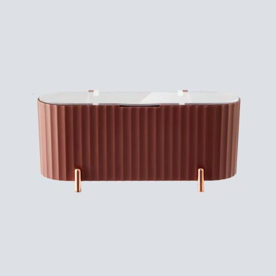 Kosmetik-Baumwoll-Aufbewahrungsbox mit durchsichtigem Deckel Staubdicht Großes Fassungsvermögen 3 Fächer Wattestäbchen Wattepads Halter Organizer Behälter