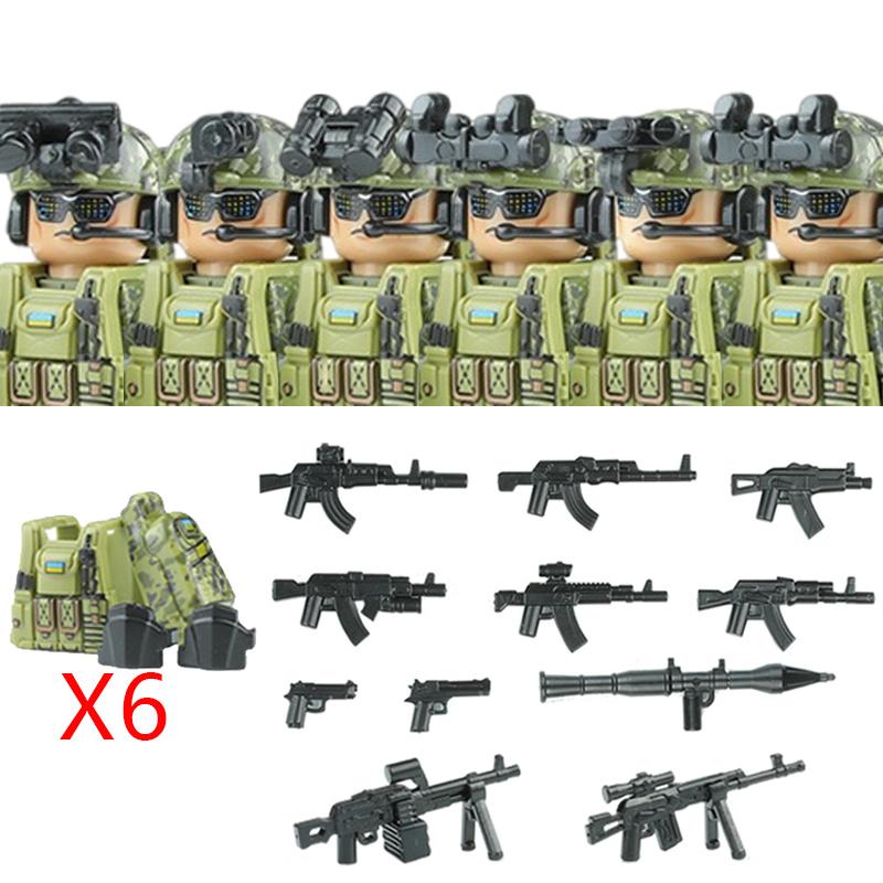Militär Spezialkräfte Serie Bausteine Stadt Polizei Kommando SWAT Armee Soldat Figur Gasmaske Waffen Steine Spielzeug