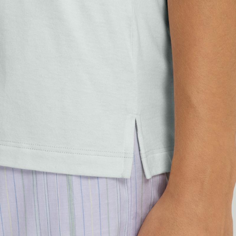 Hanro V Neck ShorT sleeVe T shirT 74842 Vapor whiTe 