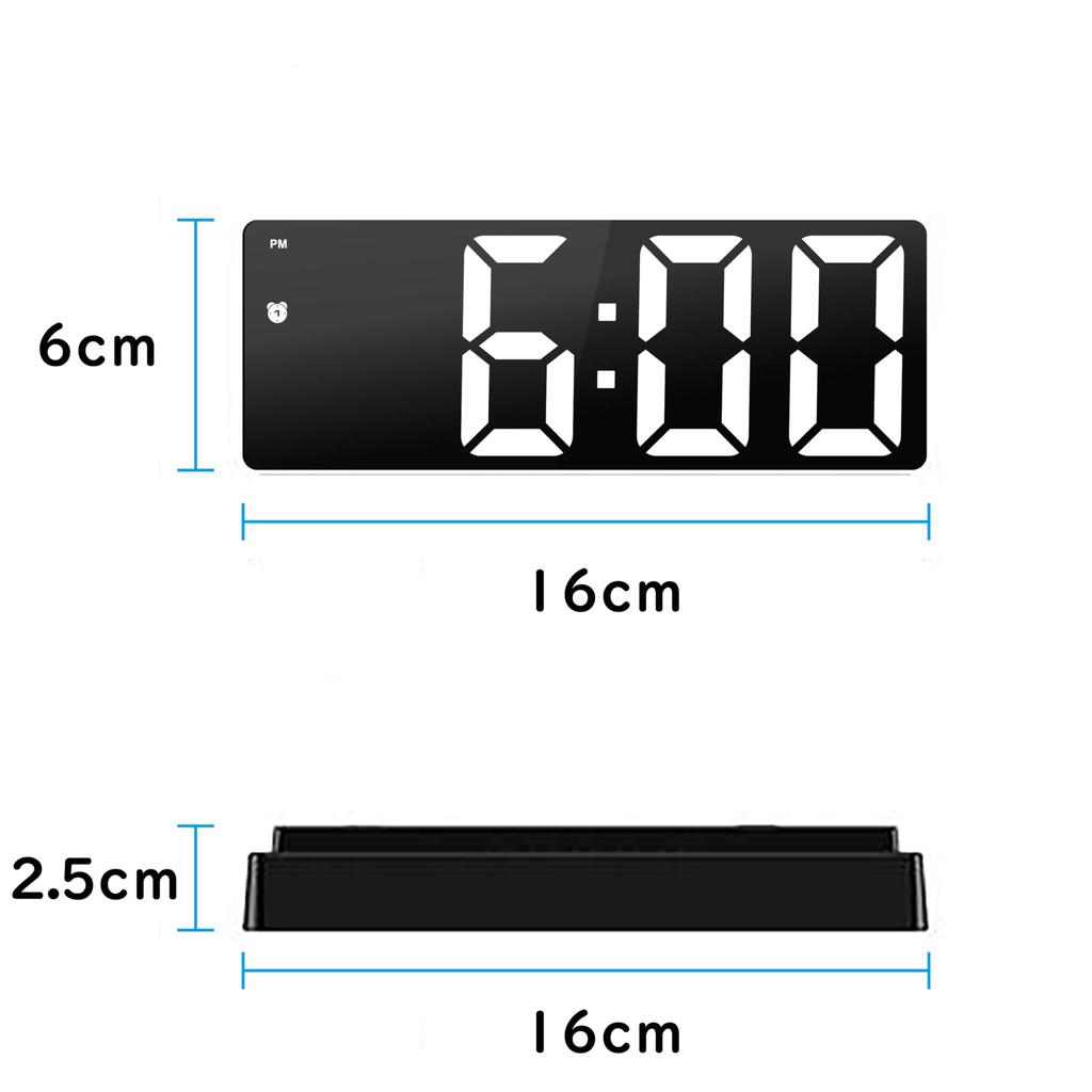 ARAK LED Clock, Alarm Clock with Calendar Display, Temperature Display, Adjustable Brightness, Large Screen, Alarm Function, Snooze Function, for