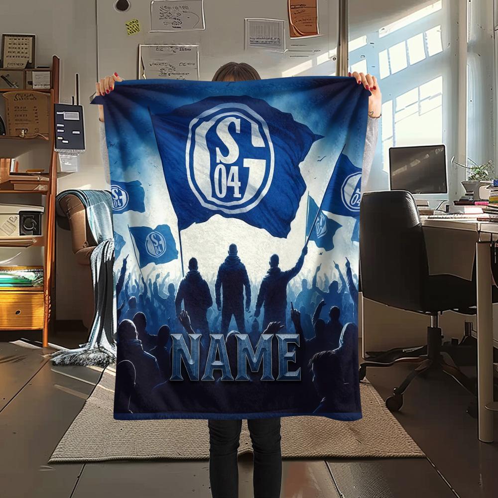 Personalisierte Schalke 04 Flanelldecke, Hohe Qualität, Bequem für alle Jahreszeiten, Heimdekoration, Wärme und Komfort
