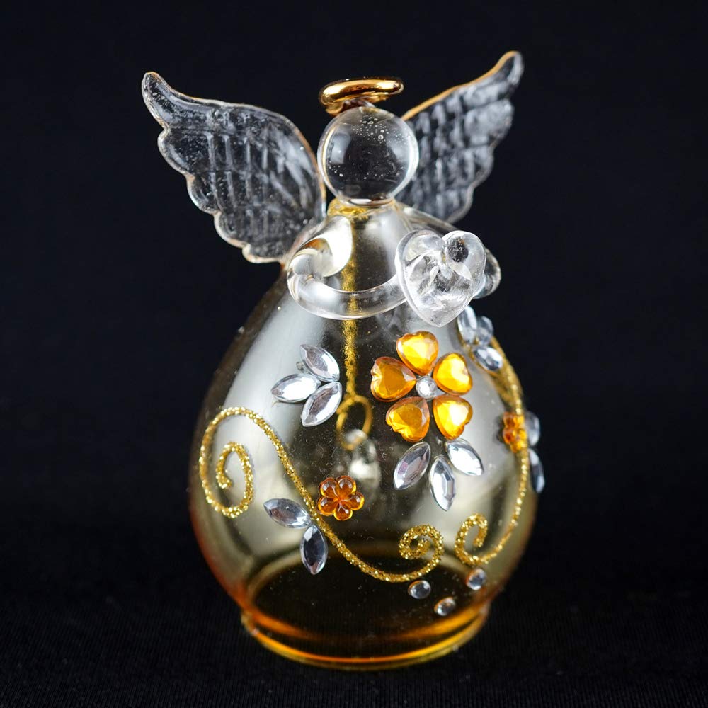 Four Cart Cute Handmade Glass Printemps [Angel Bell] x 6-Piece Set