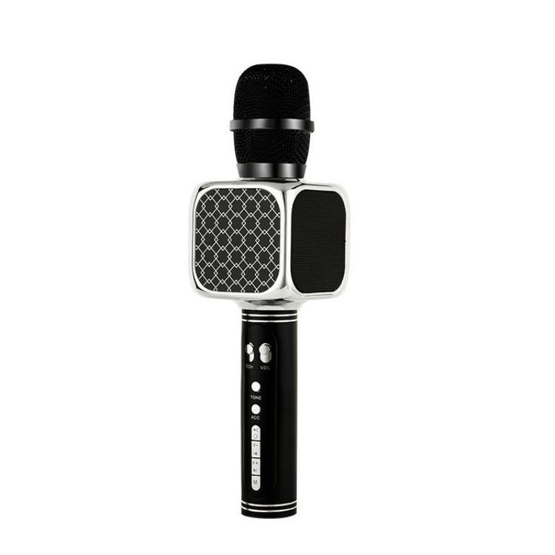 Handheld Bluetooth Karaoke Microphone 1Pcs Wireless Built-in Sound Card Portable Mic for Phone Family Singing Entertainment Gift