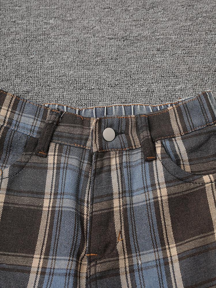 Jeans Patchwork a Quadri Multistile Design Americano con Cintura Rimovibile - Collezione Autunno/Inverno
