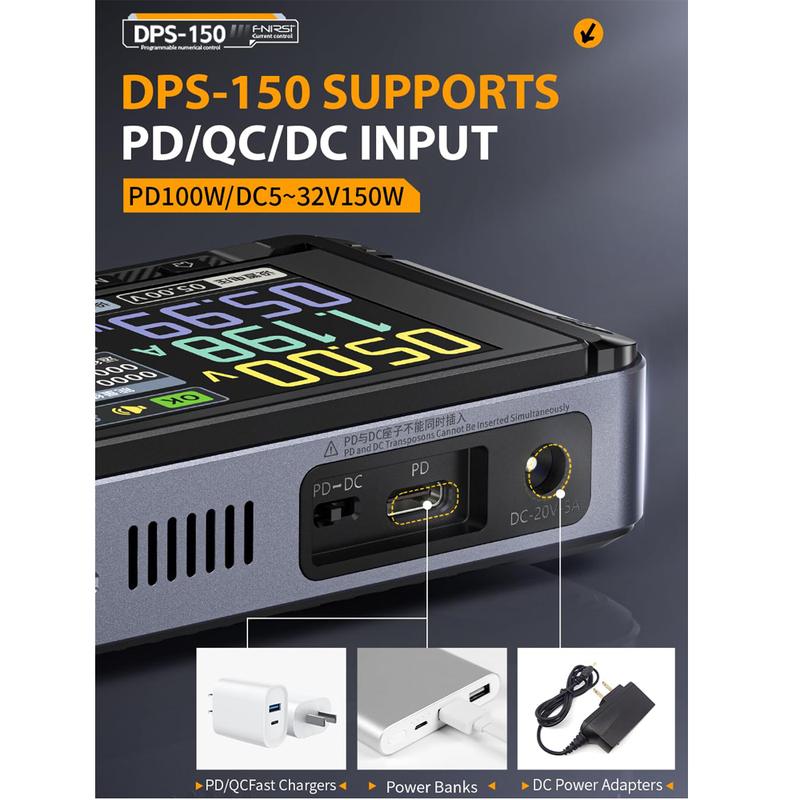 FNRSI DPS-150 DC Power Supply Variable with 100W Fast Charger,0-30V 0-5A Adjustable DC CNC Power Supply, Power Ripple Below 20mV