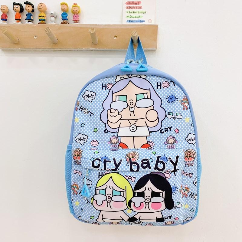 

School bag cartoon creative crying baby school bag school bag female large capacity lightweight primary school bag tide синий