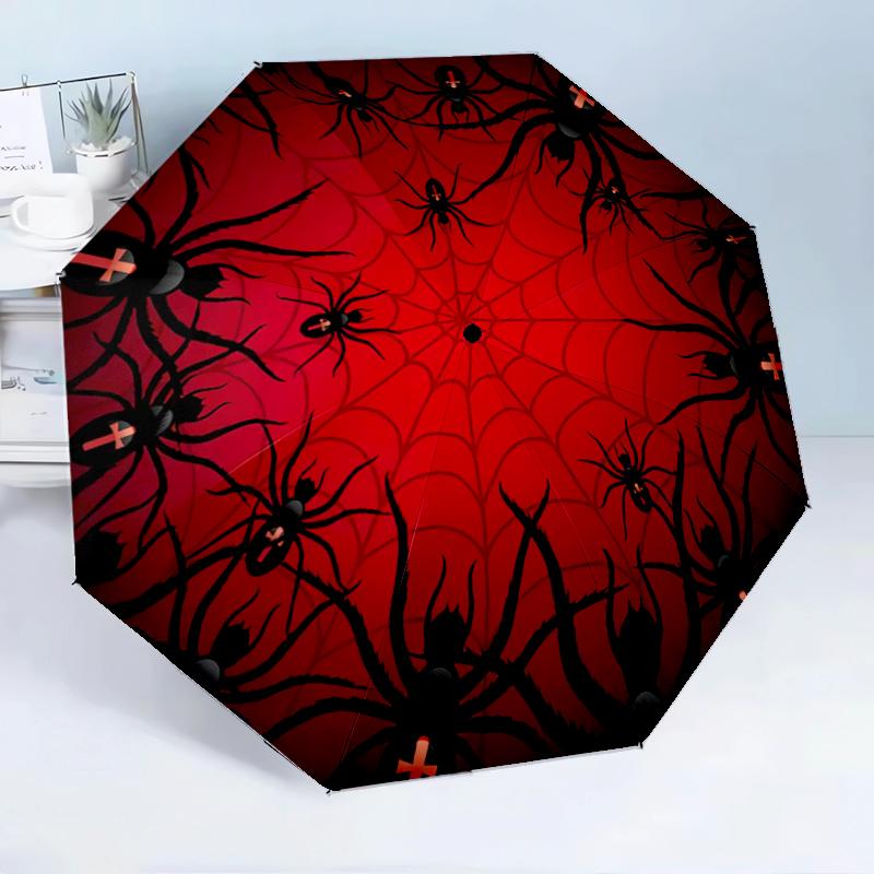 Autumn Spider Web Design 8-Frame for Travel, camping, Casual Lightweight Portable Umbrella, Essential for every family Holidays Birthday Gift