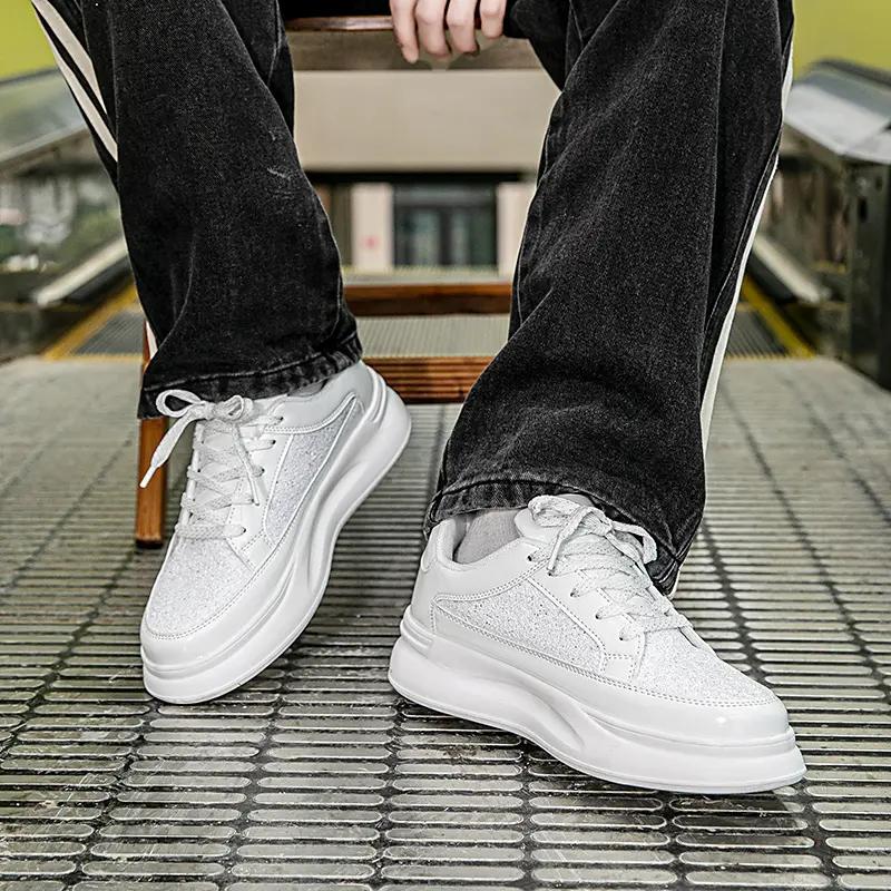 Mode Herren Plateau Vulkanisierte Schuhe Neue Mode Erhöhte Dicke Sohle Atmungsaktiv Lässig Verschleißfest Lässige Sportschuhe für Herren