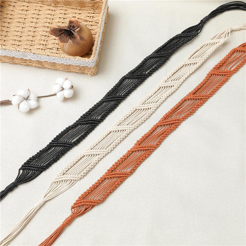New Ethnic Knights Boho Retro Braided Wax Rope DIY Women's Belt
